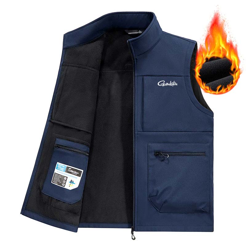 Fishing Vest - Gamakatsu Men's Fishing Vest Multi-pocket Fleece